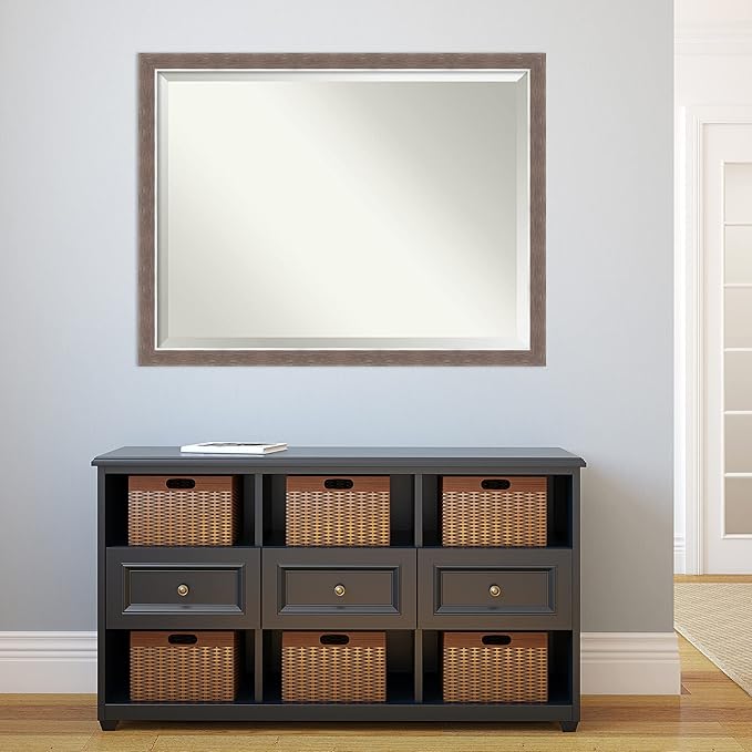Amanti Art Brown Wall Mirror 34x44 Noble Mocha Rectangle Bathroom Mirror - Image 6