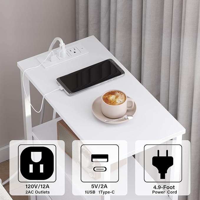 TUTOTAK Small Narrow LED End Table - Image 6