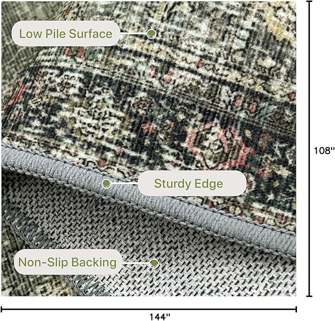 9X12 Area Rugs Machine Washable Rugs - Image 2