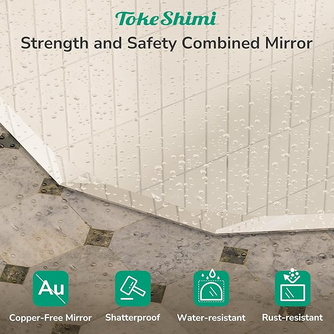TokeShimi 24x36 Oval Bathroom Vanity Mirror Beveled, Frameless Mirror Bathroom - Image 5