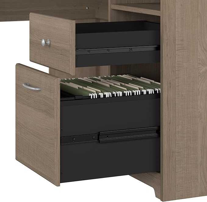 Bush Furniture Cabot L Shaped Computer Desk in Ash Gray | Corner Table - Image 5