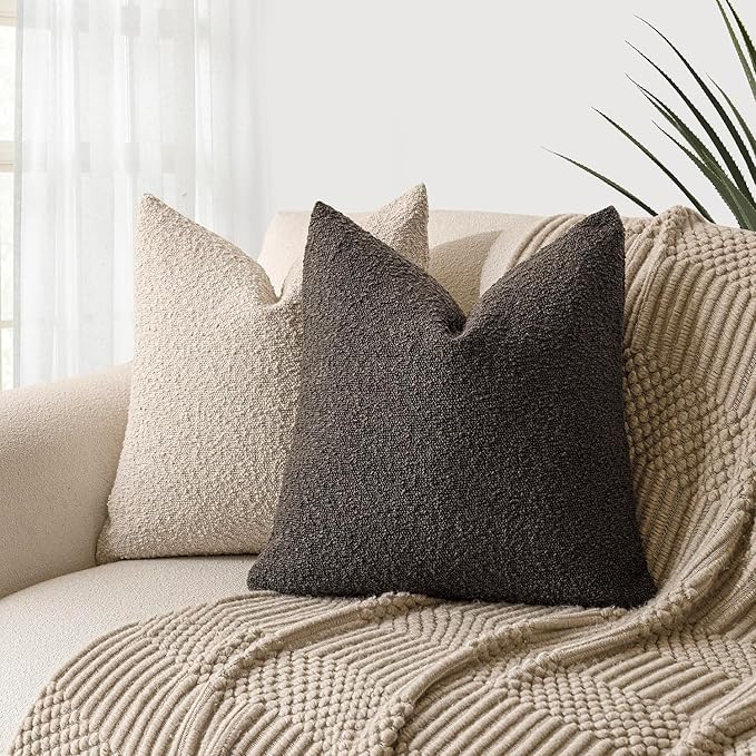 Foindtower Pack of 2, Decorative Textured Boucle Throw Pillow Covers Accent - Image 5