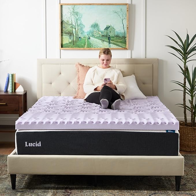 LUCID 3 Inch 5 Lavender Memory Foam Plush-Calming Targeted Convoluted Comfort - Image 7