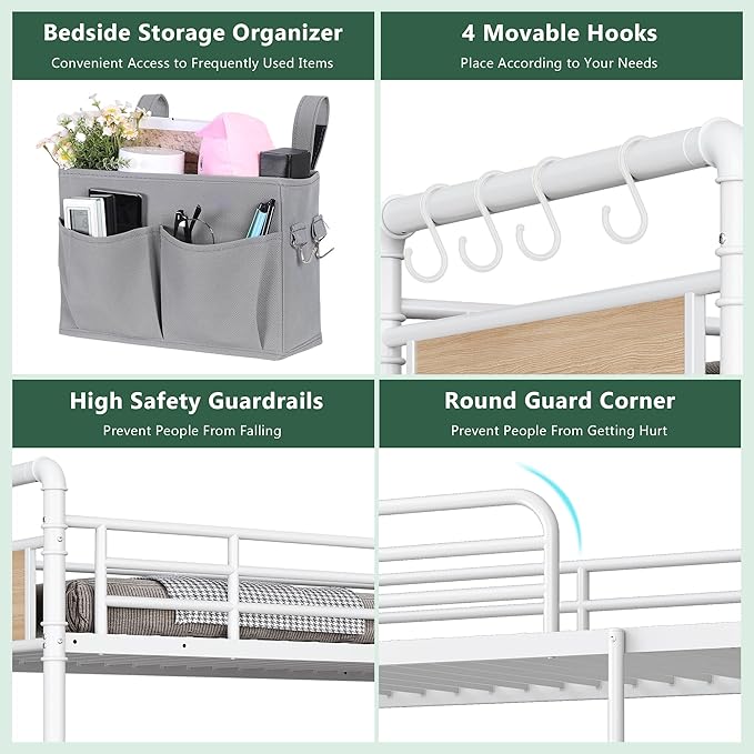 Metal Bunk Bed Twin Over Twin, Industrial Bunkbeds Heavy Duty Bed - Image 5