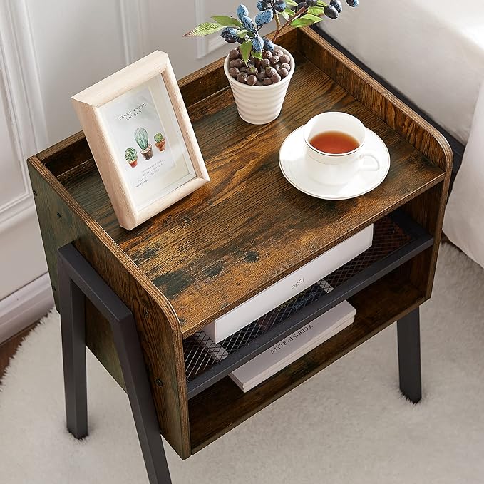 VECELO Nightstand Industrial Side End Table/Stackable Accent Furniture - Image 7