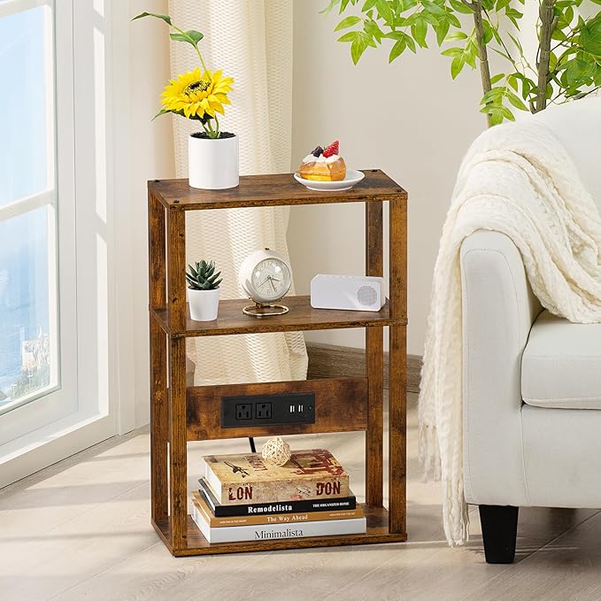 3-Tier Small Narrow Wood Side Table Set of 2 - Image 7