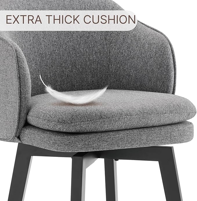 Counter Height Barstools 26 inch Upholstered Swivel Bar Stools - Image 7