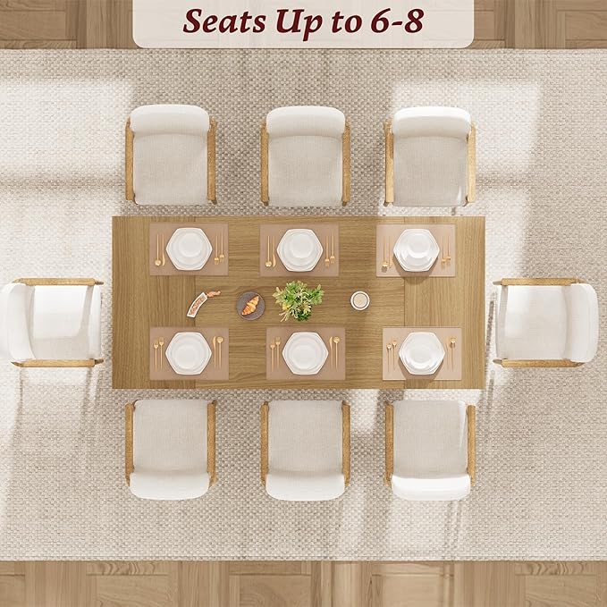 71" Dining Table for 6 to 8 People, Modern Dinner Table - Image 3