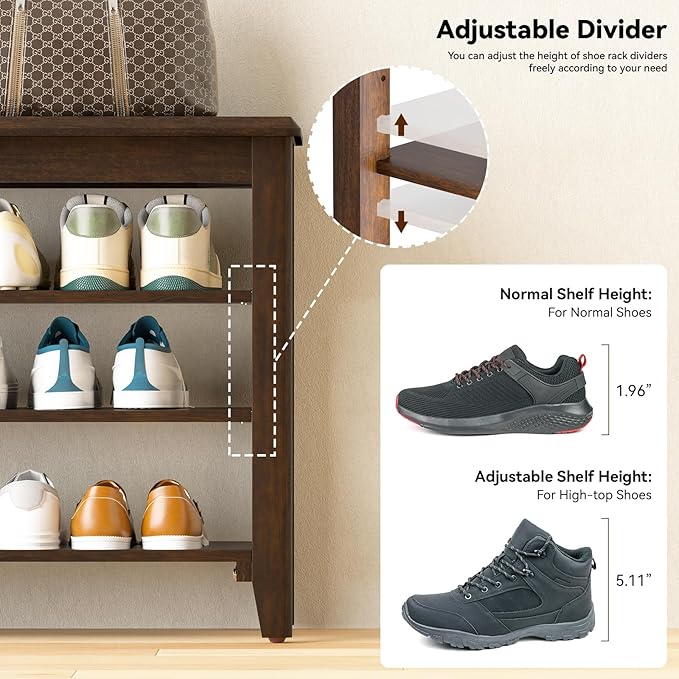 Shoe Bench Storage Rubberwood - Image 8