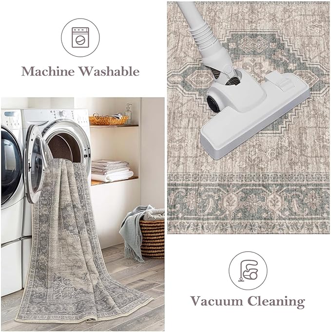 Lahome Oriental Washable Rug Runner, 2x8 Ultra-Thin Hallway Runner Rug - Image 5