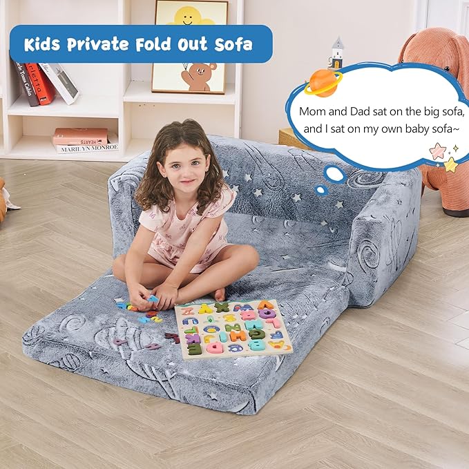 Toddler Couch, Toddler Chair, 2-in-1 Baby Seat Furniture Fold Out, Convertible - Image 3