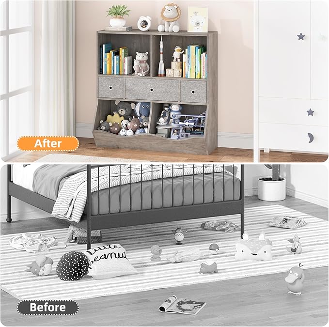 IDEALHOUSE Kids Bookshelf and Toy Storage Organizer - Image 4