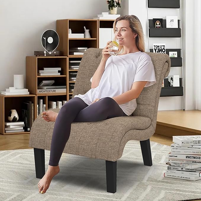 Yongqiang Accent Chairs Set of 2 Modern Armless Living Room Bedroom Side Chairs - Image 8