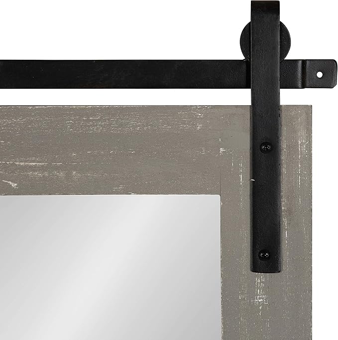 Kate and Laurel Cates Farmhouse Horizontal Wood Framed Wall Mirror, 40 x 26 - Image 4