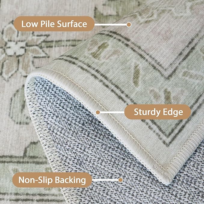 GENIMO 2'6''x10 Runner Rugs for Hallway, Machine Washable Non Slip Vintage Rugs - Image 5