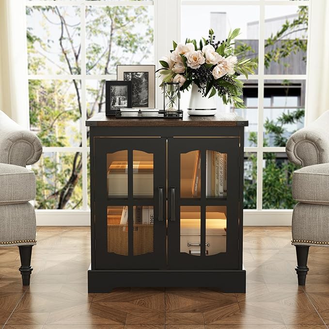 ChooChoo Farmhouse End Table Set of 2, Square Bedside Table - Image 9