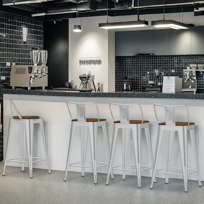 30 Inch Swivel Bar Stools Set of 4, Counter Height Bar Stools - Image 9