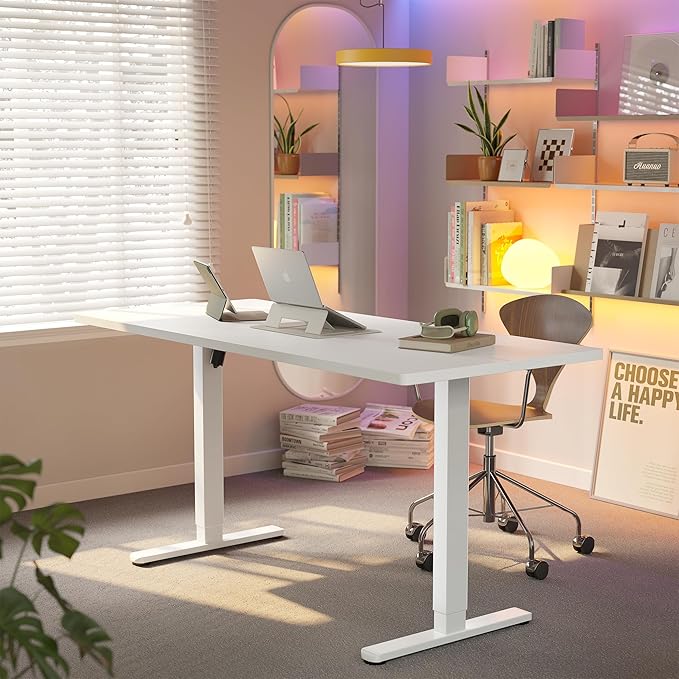 HUANUO 63 x 28 inch Electric Standing Desk Adjustable Height, 4 Memory Height by HUANUO