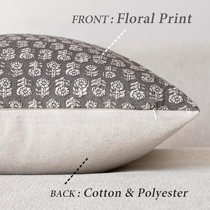 Foindtower Set of 2 Decorative Vintage Long Lumbar Throw Pillow Covers Neutral - Image 2