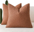 Foindtower Pack of 2 Textured Boucle Throw Pillow Covers Accent Solid Pillow by Foindtower