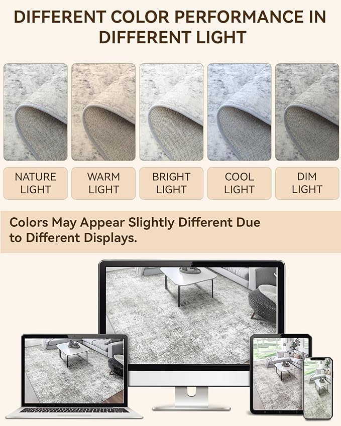 Washable Area Rugs 6'x9' Non-Slip Modern Abstract Soft - Image 6