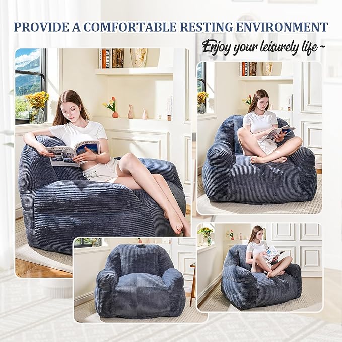 Giant Bean Bag Chair, Faux Fur Bean Bag Chairs - Image 5
