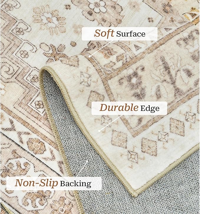 zesthome 8x10 Area Rugs for Living Room, Non-Slip Backing Washable Rugs - Image 4