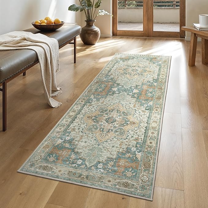GENIMO 2x5 Runner Rugs for Hallway, Machine Washable Non Slip Vintage Rugs by GENIMO