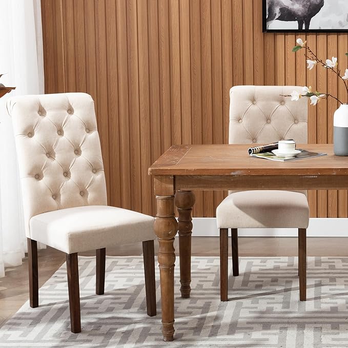 COLAMY Button Tufted Dining Chairs Set of 6, Accent Parsons Diner Chair - Image 2