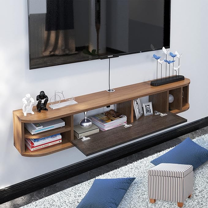 Pmnianhua Floating TV Stand, Modern Floating TV Console, Wall Mounted TV Cabinet - Image 4