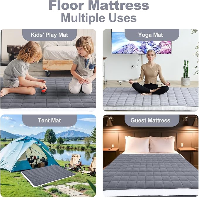 Tiita Futon Mattress 4” Thick Folding Roll Up Sleeping Pad - Image 4