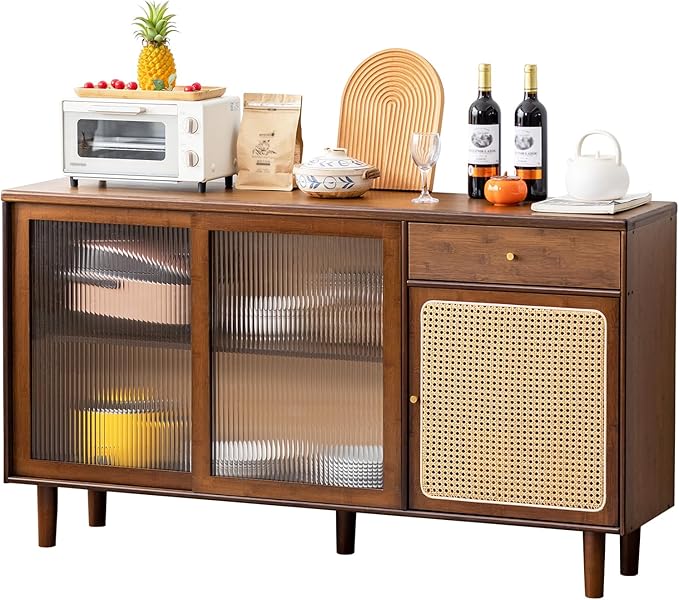 Welnow Buffet Cabinet, Bamboo Sideboard - Image 9