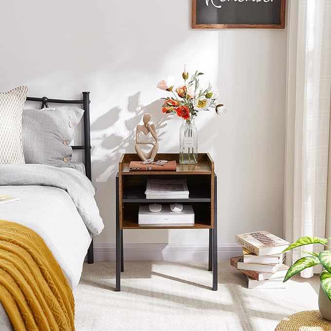 VECELO Nightstand Set of 2, Industrial End Table, Bedside Table - Image 10