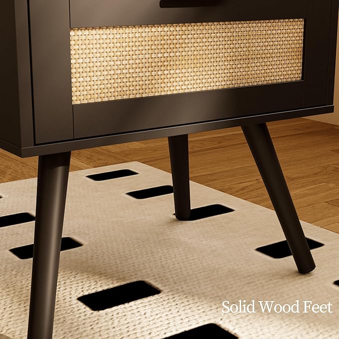 Rattan Nightstand, Farmhouse Bedside Table - Image 7