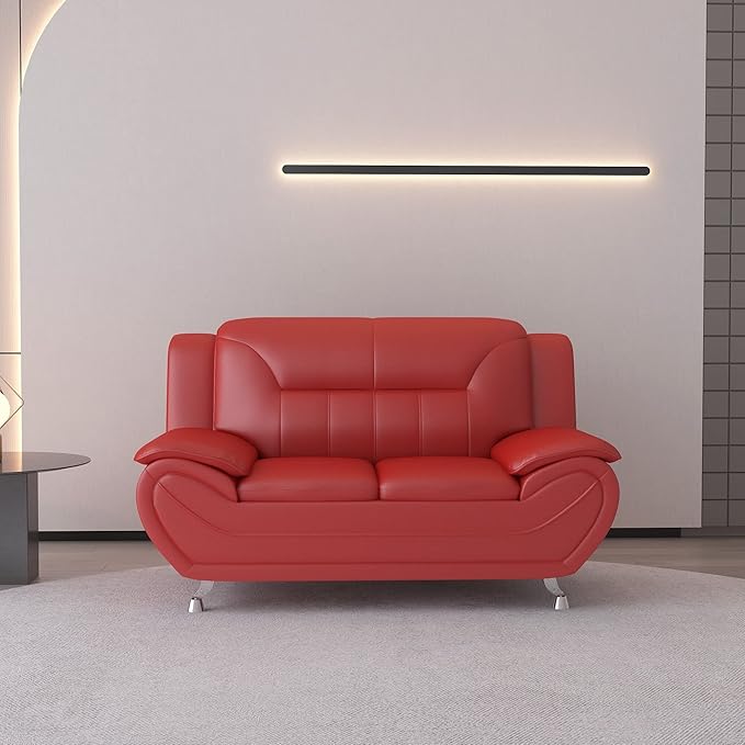 Container Furniture Direct Michael Modern Faux Leather Upholstered Stainless by ContainerDirect