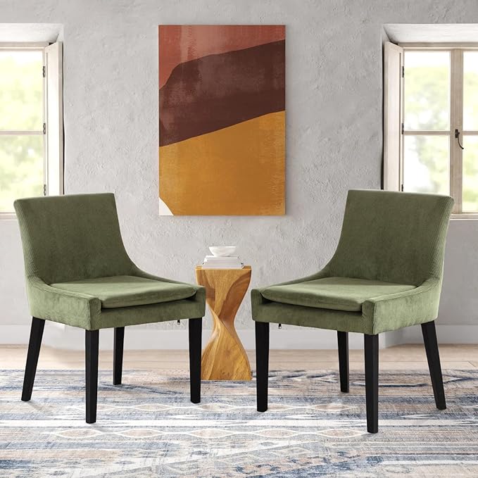 COLAMY Modern Dining Chairs Set of 6, Upholstered Corduroy Accent Side Chairs - Image 8