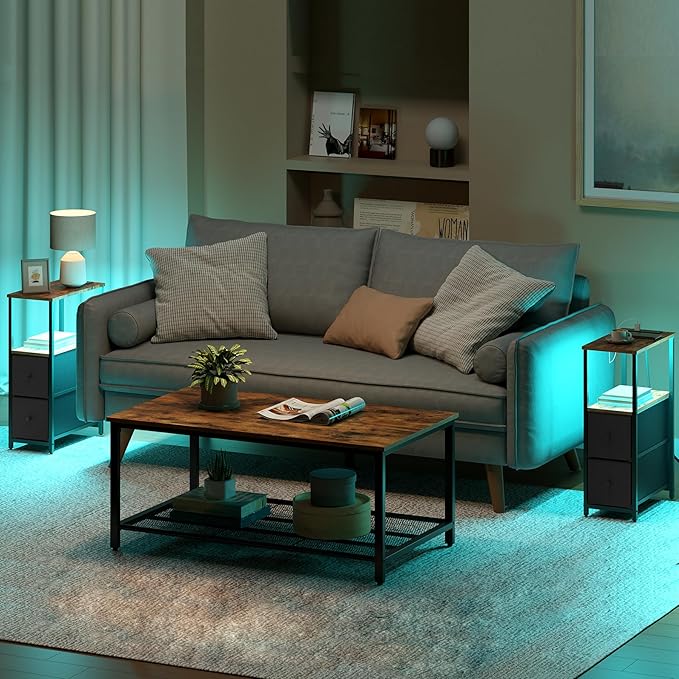 TUTOTAK Small Narrow LED End Table - Image 7