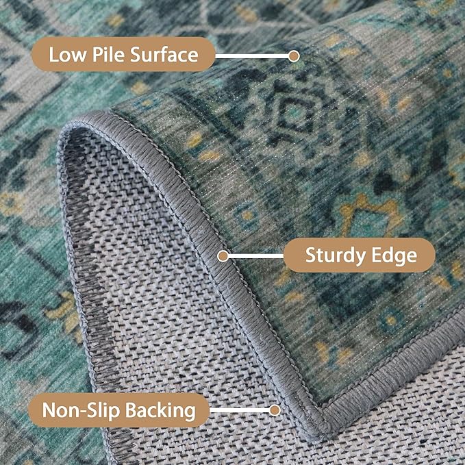 GENIMO 2x6 Runner Rugs for Hallway, Machine Washable Non Slip Vintage Rugs - Image 5