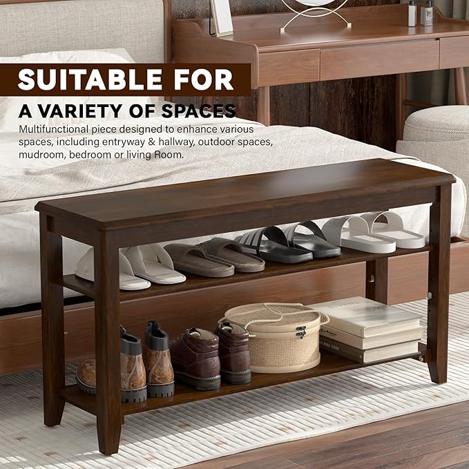 Shoe Bench Storage Rubberwood - Image 6