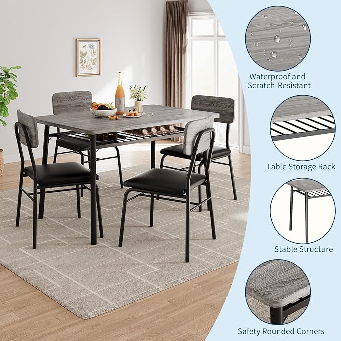 GarveeHome Dining Table Set for 4 - Image 5