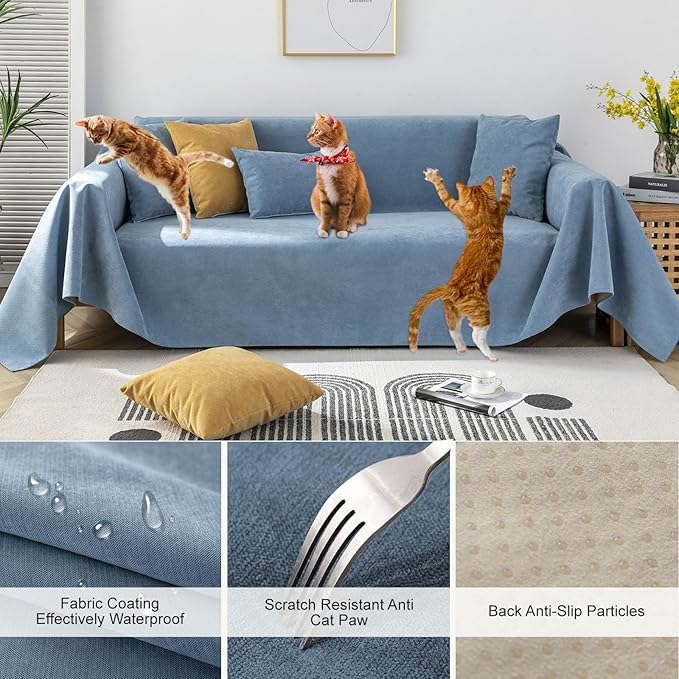 STACYPIK Waterproof Blue Sofa Cover - Image 3
