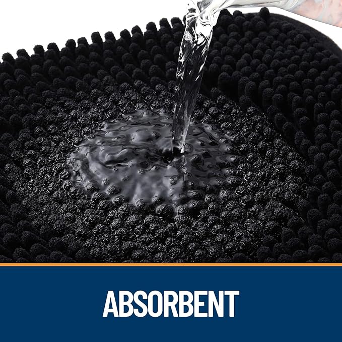 OLANLY Door Mat for Muddy Dog Paws 47x32, Ultra Absorbent Chenille Mud Doormat - Image 3