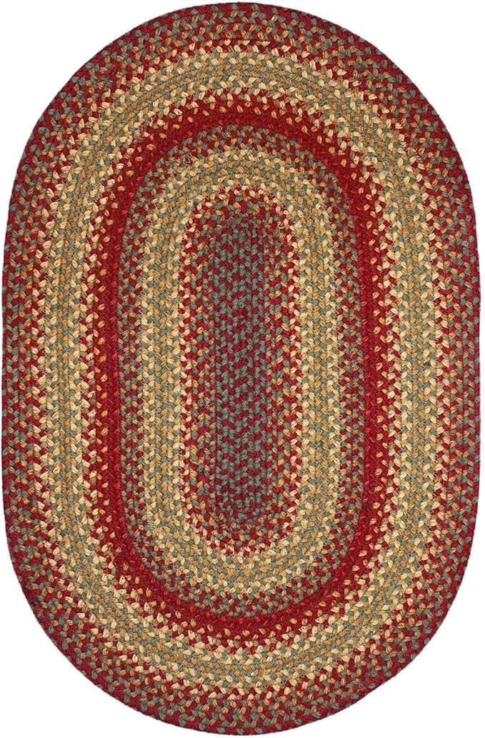 Homespice Cider Barn Cranberry Red Oval Braided Rugs, 8x10' - Image 8