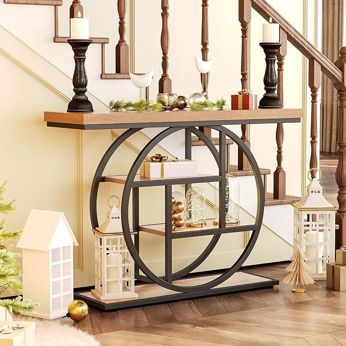 LITTLE TREE Console Table, 4-Tier Entryway Table Behind Couch Table, 41.3-Inch - Image 6