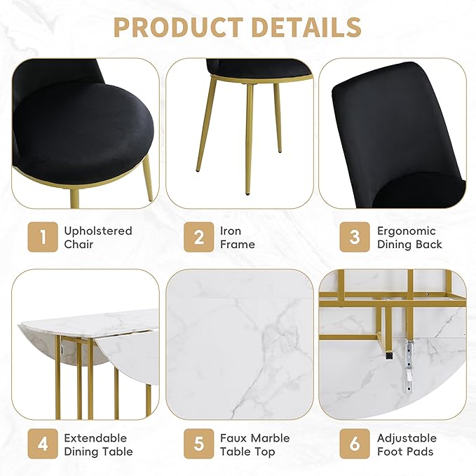 Merax 47.2” Round Dining Table Set - Image 5
