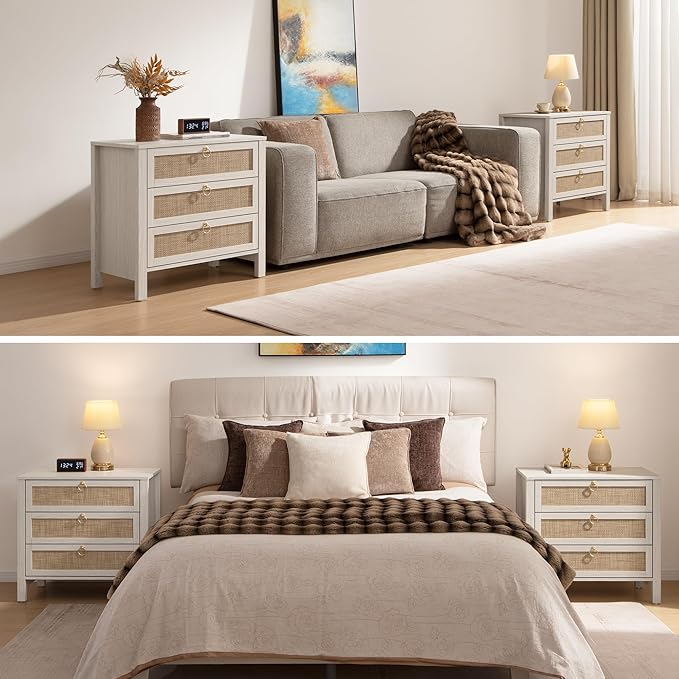 SICOTAS White Nightstand Set 2 - Image 6