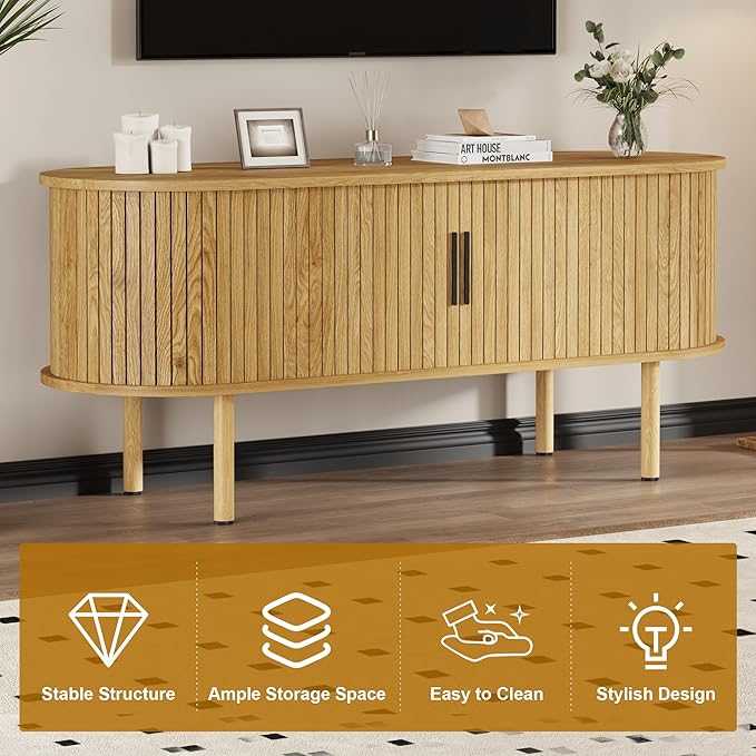 GarveeHome 47.2" TV Stand, Modern TV Console Table - Image 5