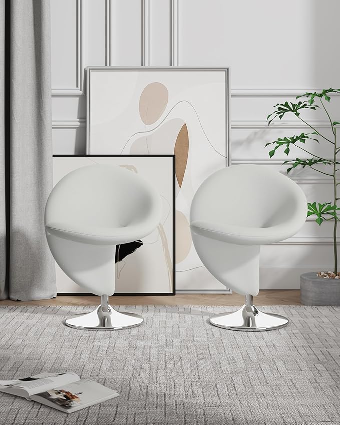 Manhattan Comfort Curl Swivel Accent Chair Set of 2 - Image 2