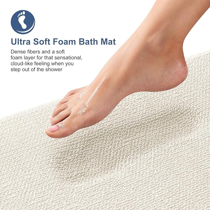 OLANLY Thick Memory Foam Bath Mat Rug 59x20, Extra Soft Absorbent Bathroom Rug - Image 2