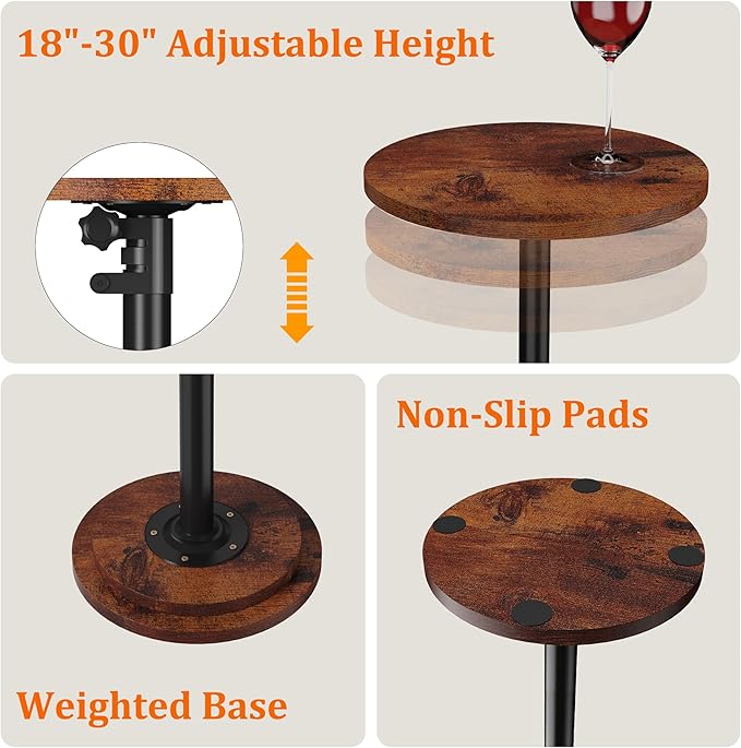 Drink Table, Small Round Side Table - Image 7